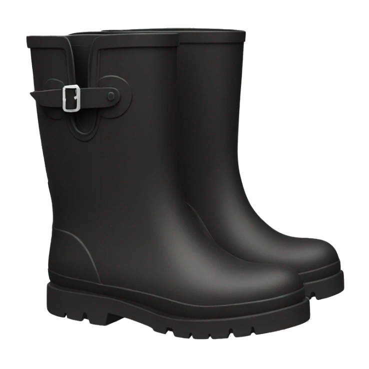 a pair of Black vinyl long rain boots sticker