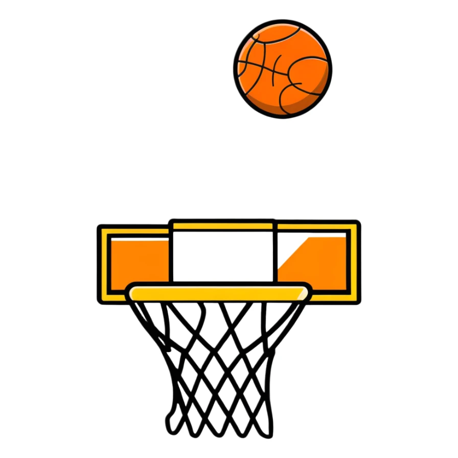 cartoon basketball with vibrant colors sticker