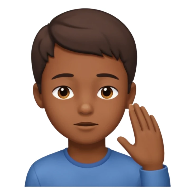 A boy showing right cheek to her mother asking for a gentle playful slap only boy no picture of mother included in emoji sticker