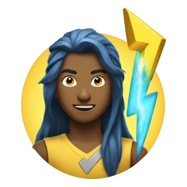 Ikaika and yellow lightening bolt  sticker