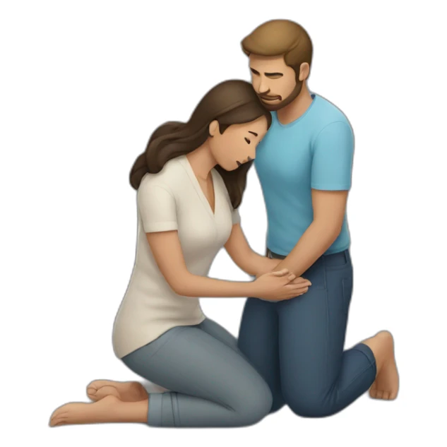 Man and woman on knees sticker