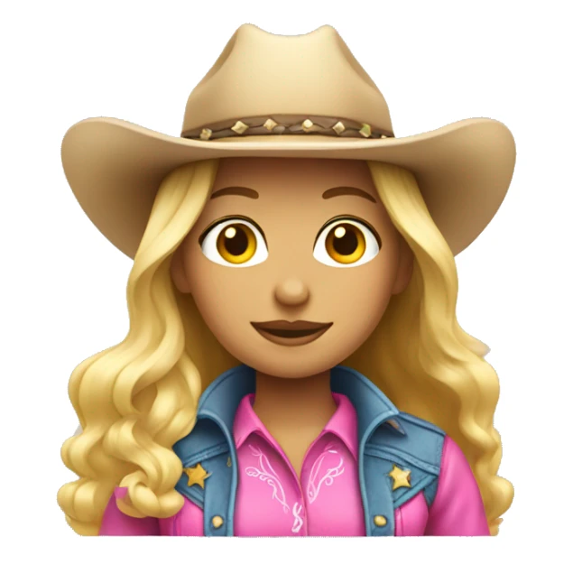 Pink cowboy blonde girl sticker