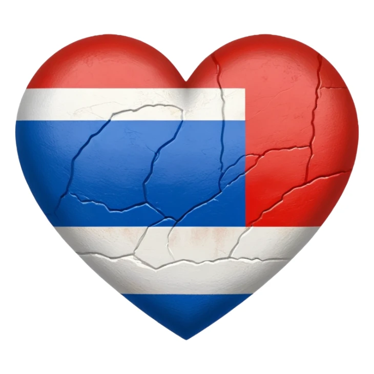Heart painted in the colors of the Russian flag sticker