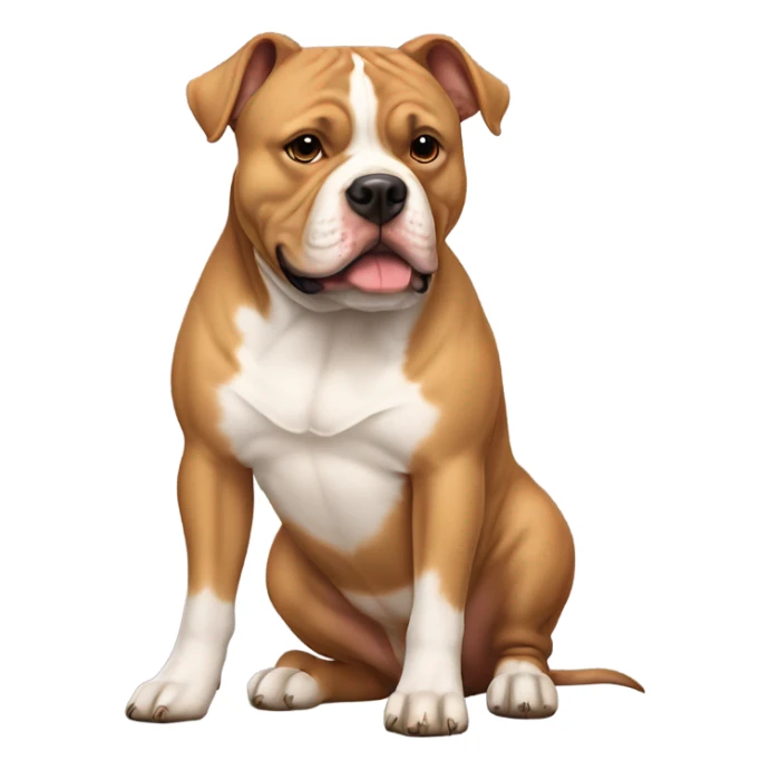 Light Brown american bully dog pointy ears sticker