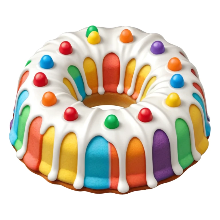 white frosted Bundt rainbow chip cake sticker