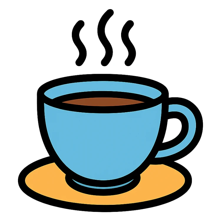 Cup of Coffee in the style of an icon sticker