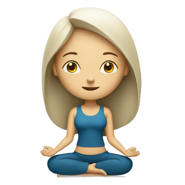 a white women engaged in meditation  sticker