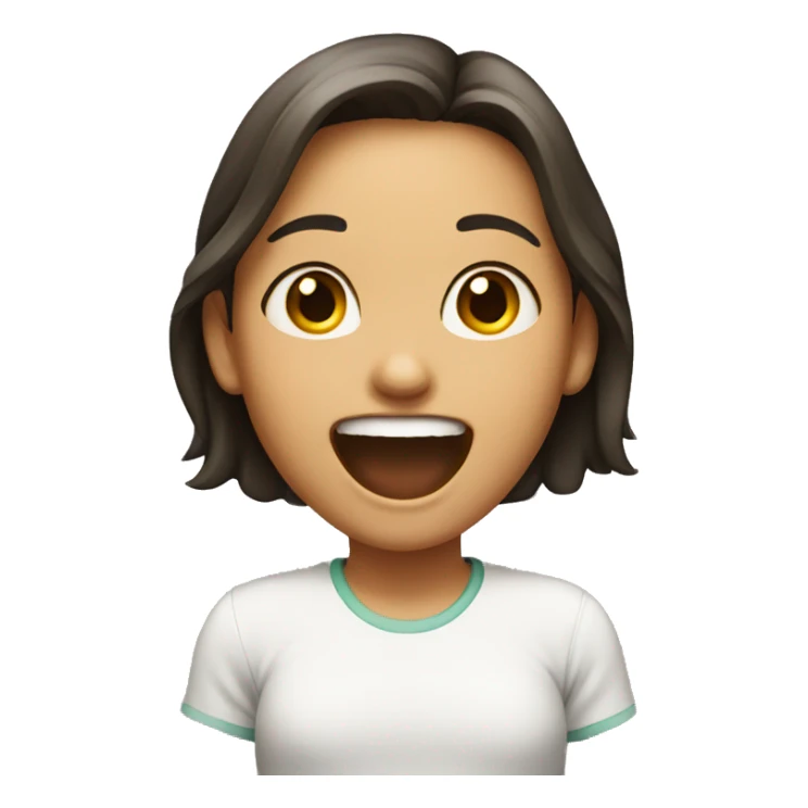 Girl with open mouth smile sticker