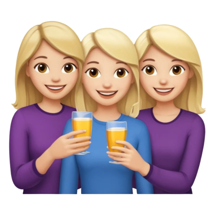 three besties two blondes and one brunette at the middle sticker