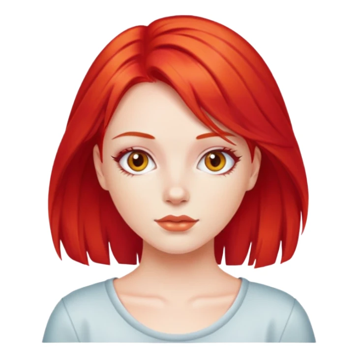 y2k fashion girl with bright red hair sticker