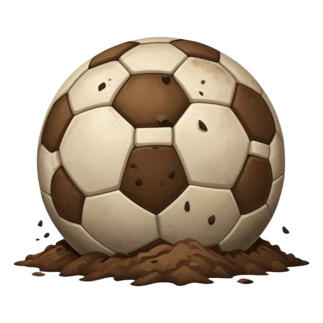 Soccer ball rolling through poop sticker