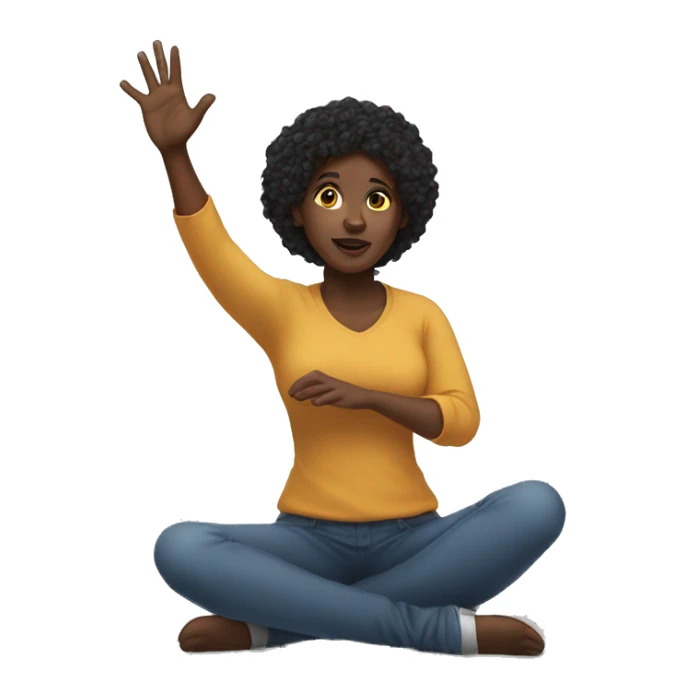 Black woman on knees reaching arm out sticker