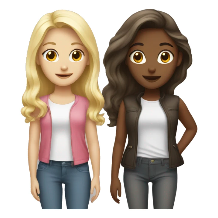  Blonde girl and brunette girl  sticker