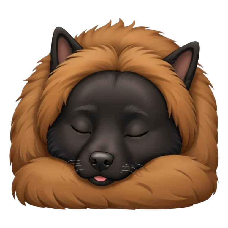 Sleeping black female dog with a beard sticker
