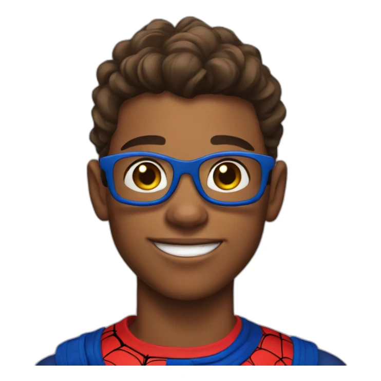 A handsome teen boy in a spiderman suit sticker