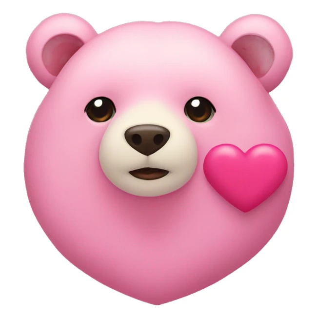 Pink heart with a bear in font sticker