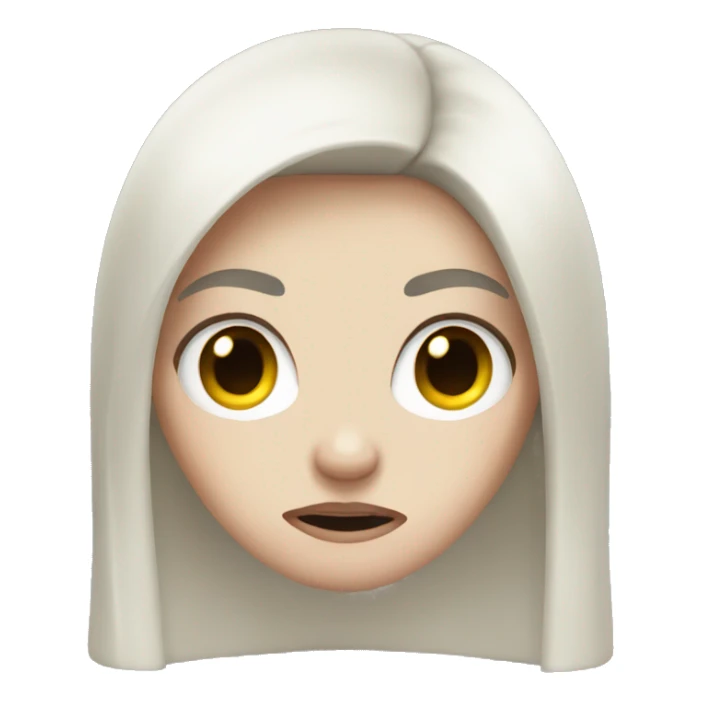 Angry pale girl with long black hair  sticker