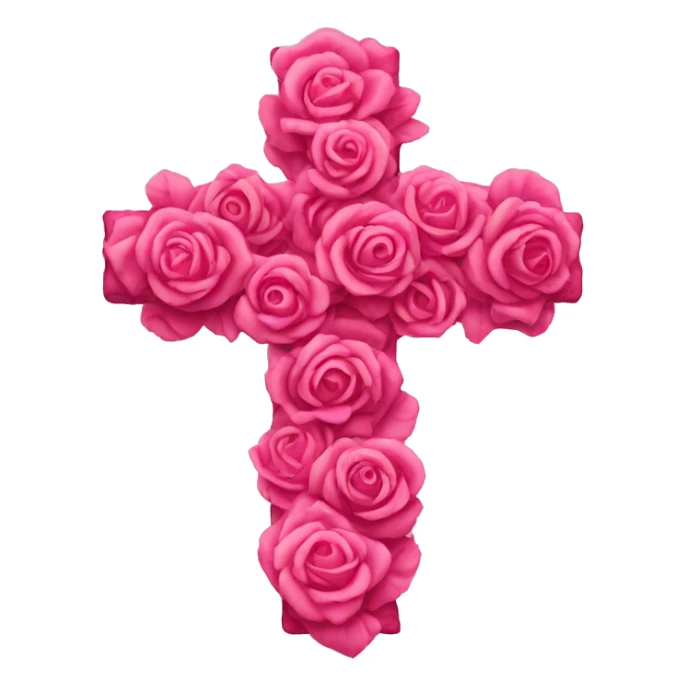 Pink cross made of roses sticker
