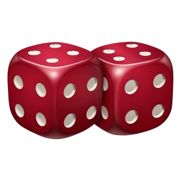 two dices in with burgundy red heart details sticker