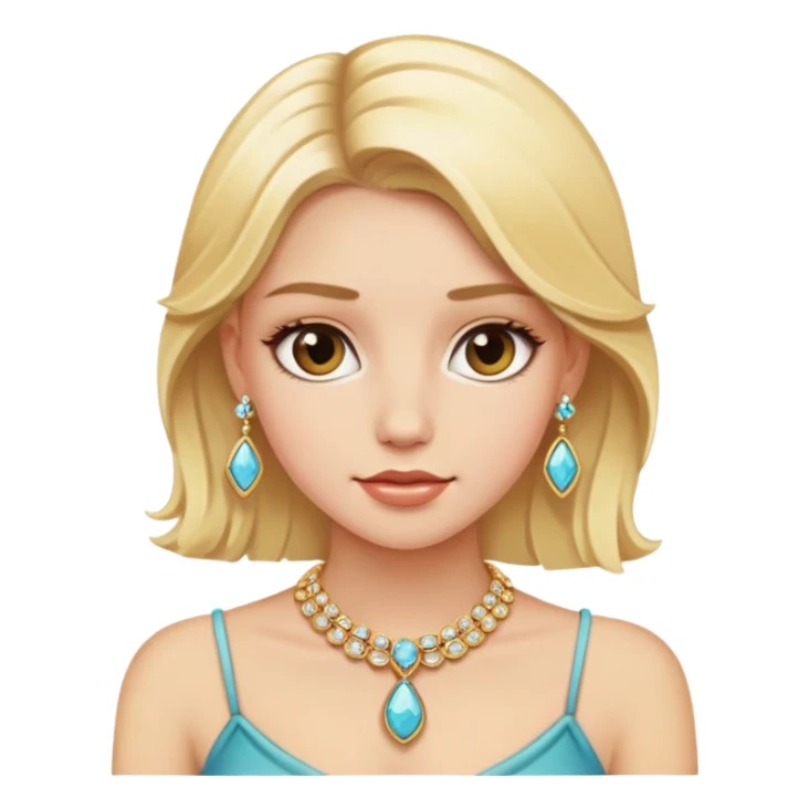 blonde girl portrait with jewelry sticker