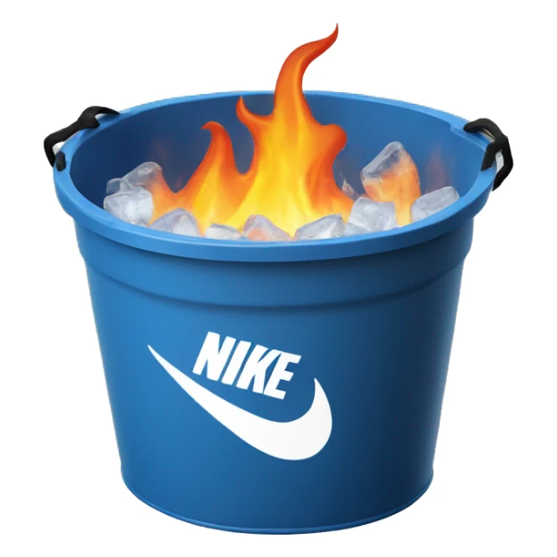 Nike on fire in bucket of ice sticker