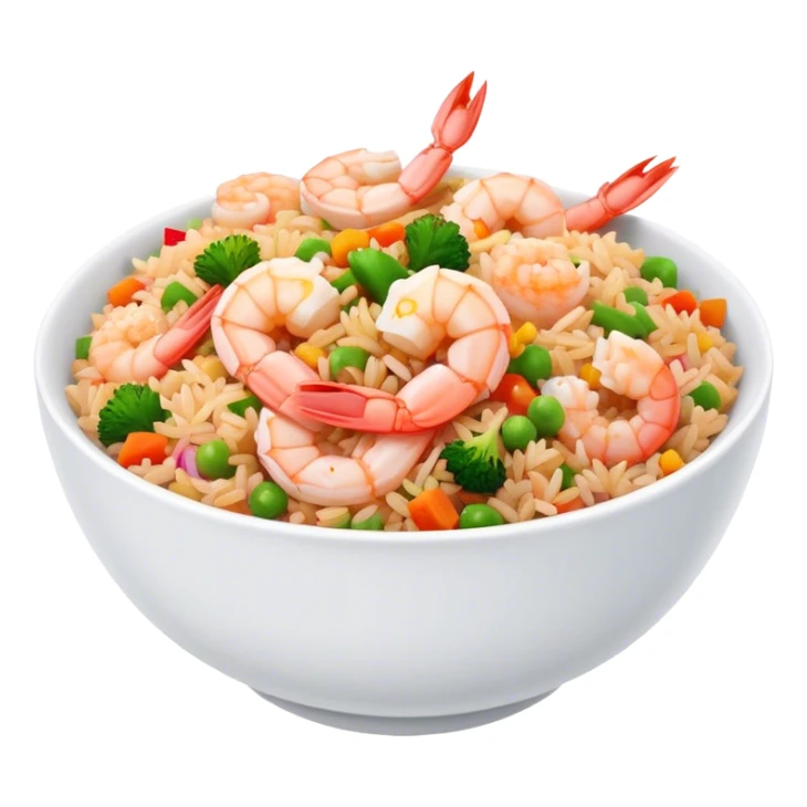 Pink Spicy shrimp fried rice in a bowl sticker