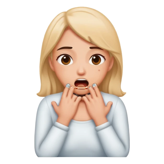 Woman choking herself in a playful way sticker