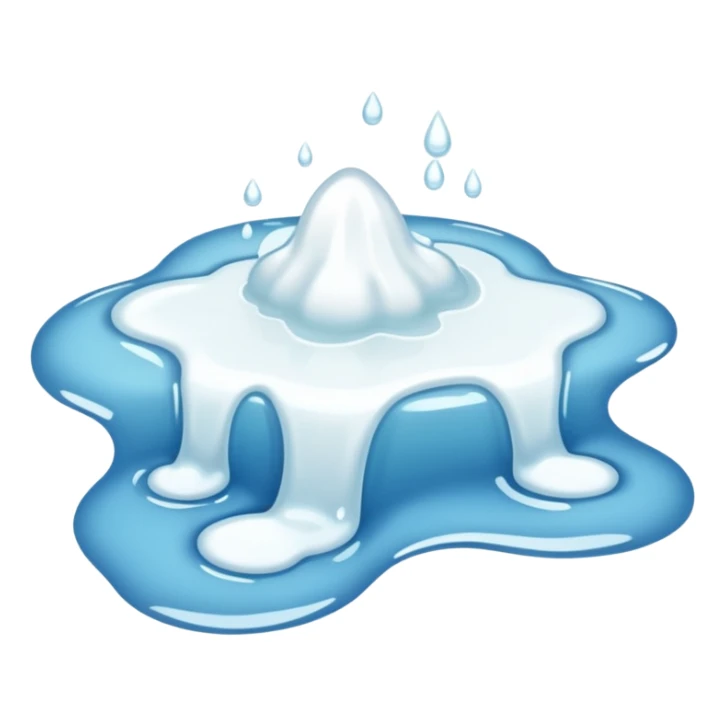 a small puddle of white liquid sticker