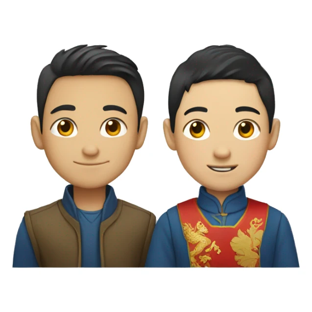 chinese boy and colombian boy couple  sticker