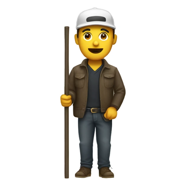 man with a pole on his waist sticker