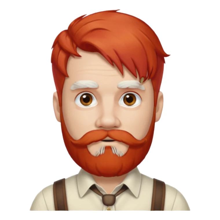 very white bearded and white mustached, red haired, wearing ear accessories sticker