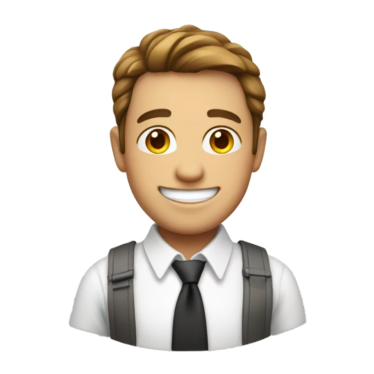 smiling male in white shirt sticker