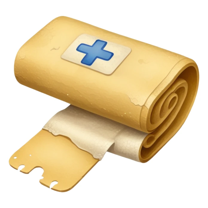 medical bandage with yellowish dirt and stains sticker