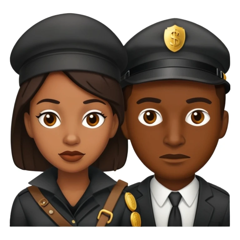 Black girl and white man bank robbers sticker