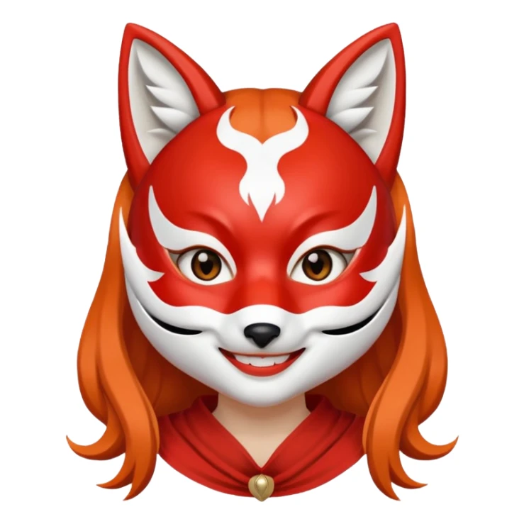 Girl with kitsune mask sticker