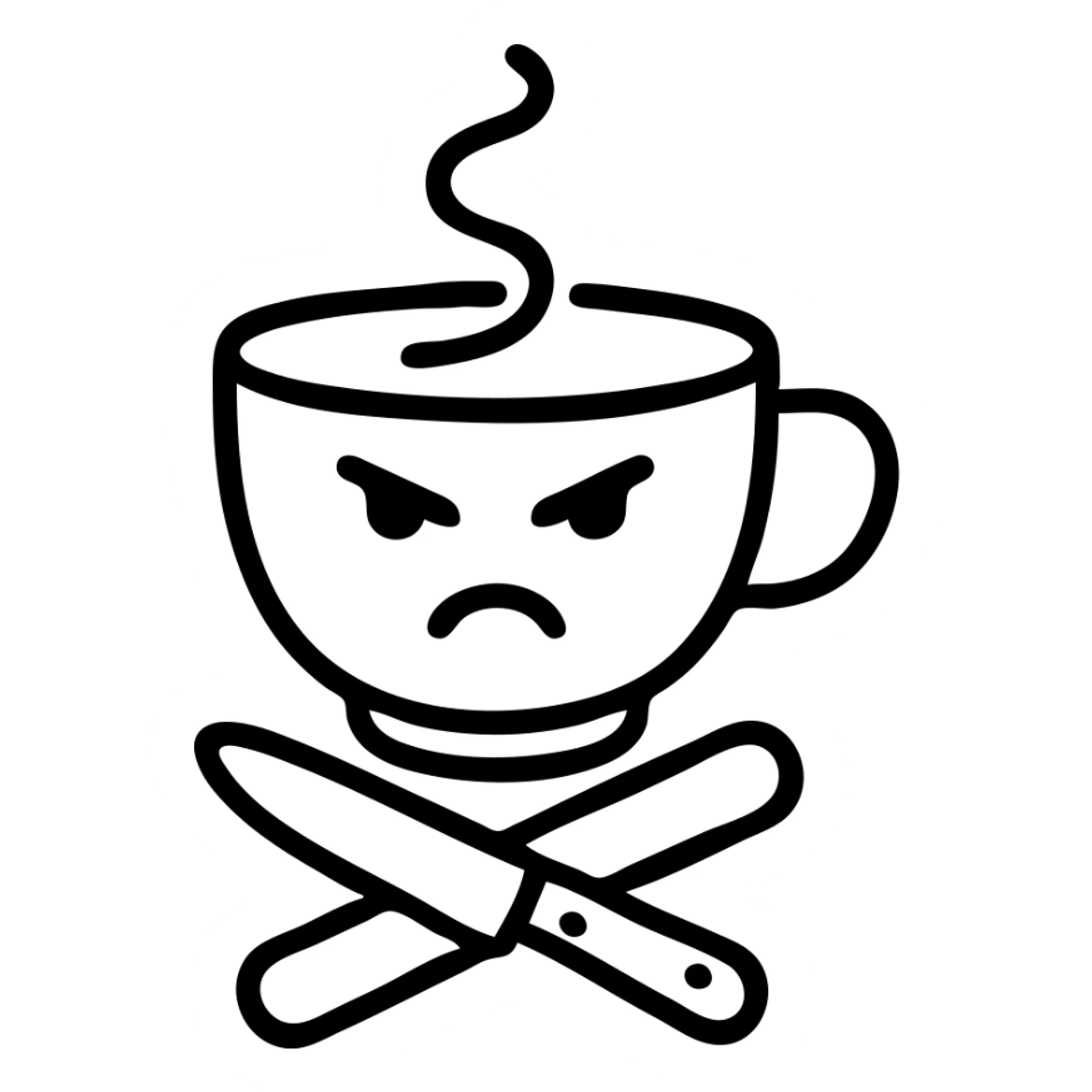 cappuccino assasino simple line art sticker