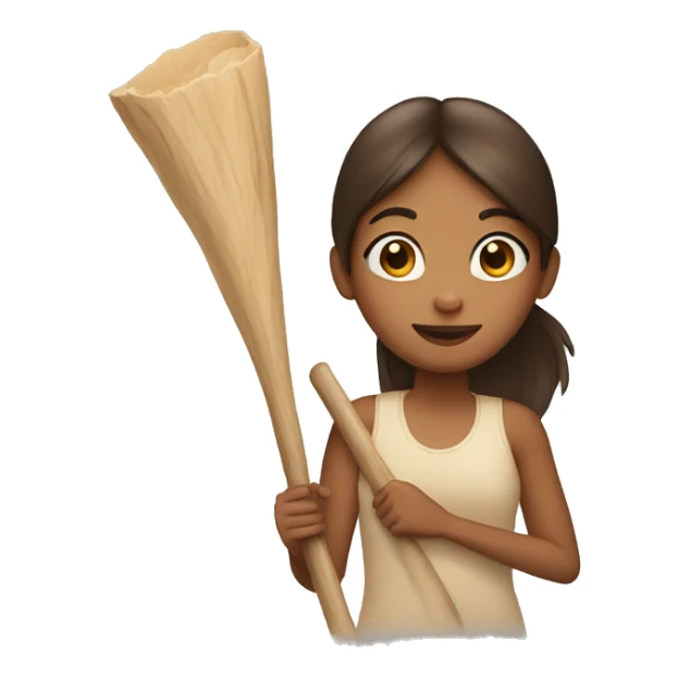 A girl Holding a large skin colored stick sticker