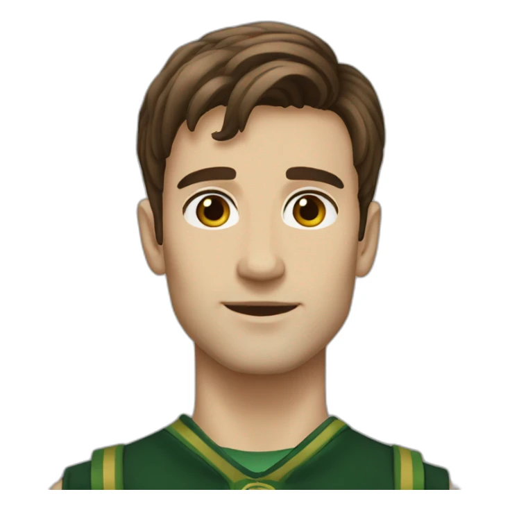 Brown hair brown eyes slytherin man sticker