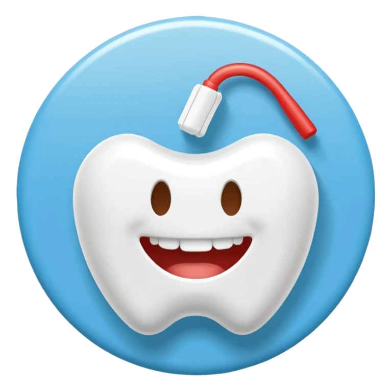 White Round plain pack of white dental floss sticker