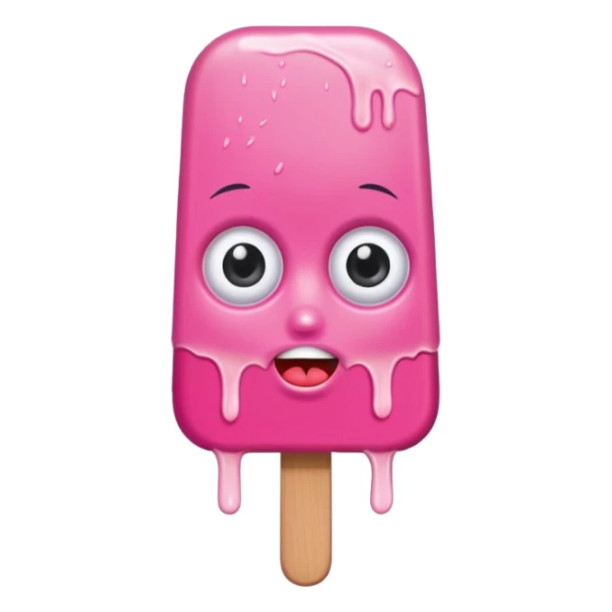 pink popsicle with eyes and tattoo sticker