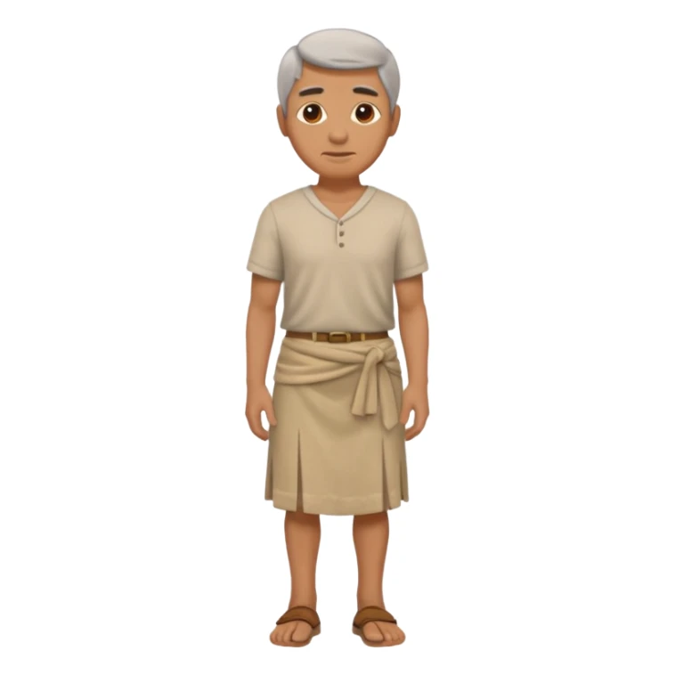 beige ancient man skirt cloth sticker