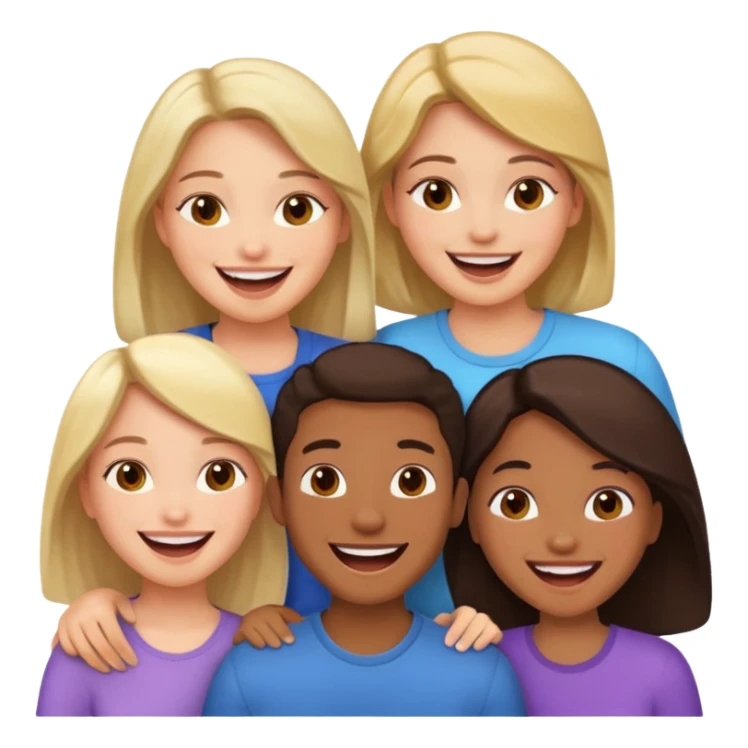 4 inclusive friends (3 girls and 1 man) laughing sticker