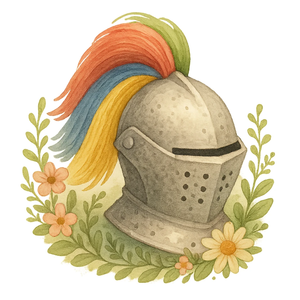 a cute cottage core re-interpretation of the AOEII logo with a transparent background, suitable as an icon sticker