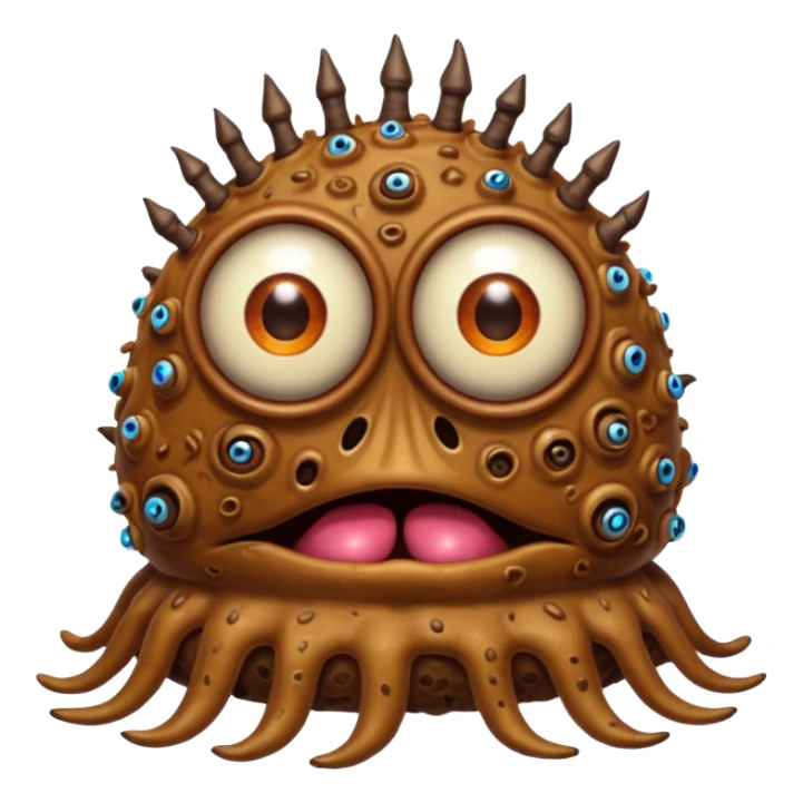 D&D beholder made out of poop sticker