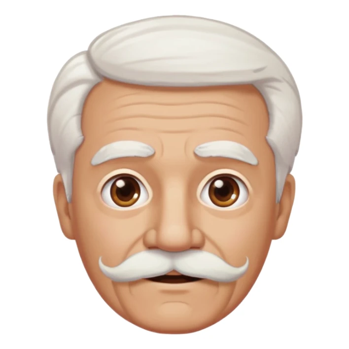 old guy with funny hair and brown shades and pink mustache sticker