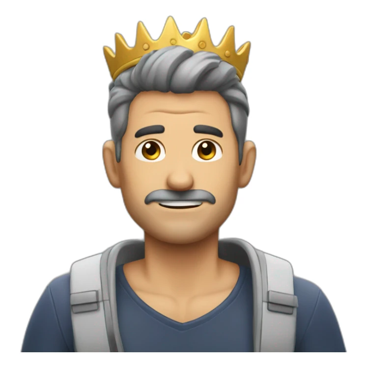 hombre felisonriendo con corona cuerpo completo sticker