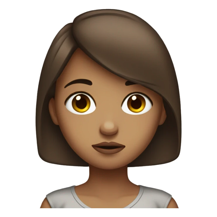Sad girl brown hair model  sticker