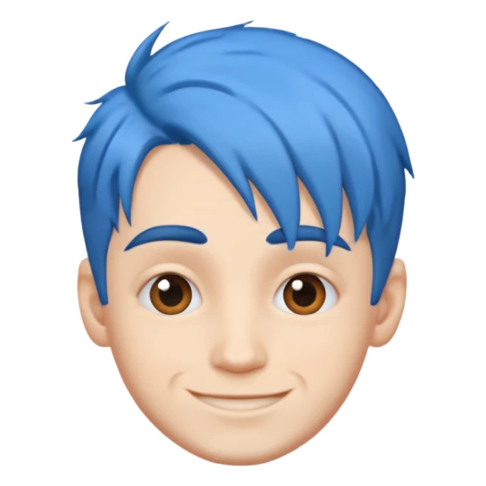 Happy Man strange  blue hair head sticker