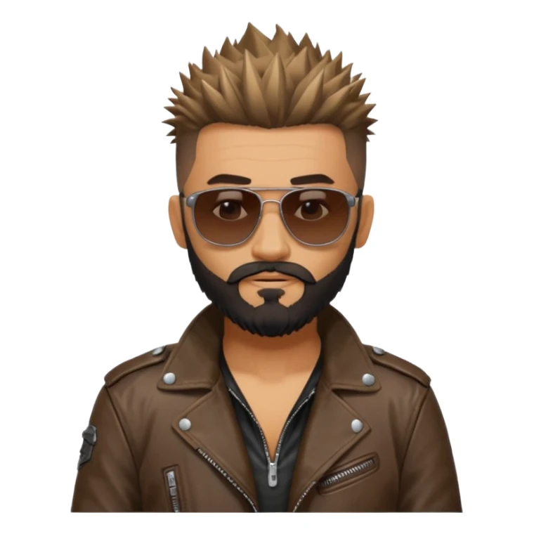 biker gang with sunglass and rugged guy bearded spicks hairin tatoots sticker