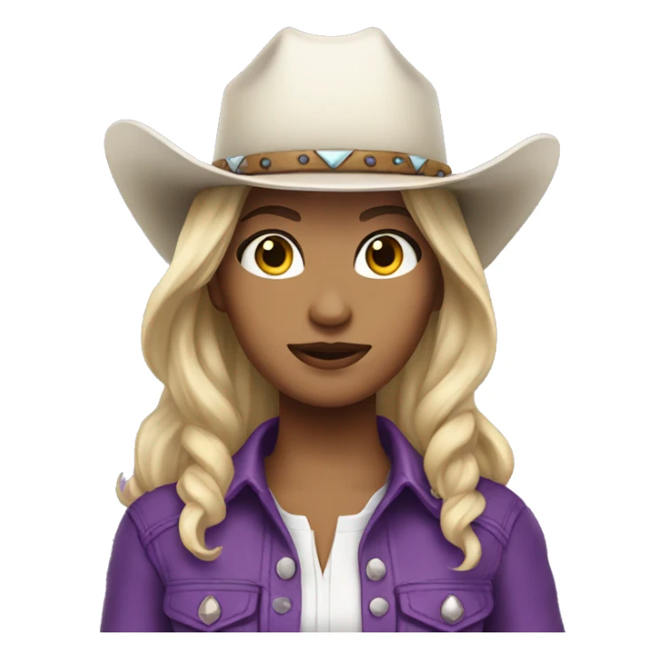 Purple clothes white skin cowgirl  sticker